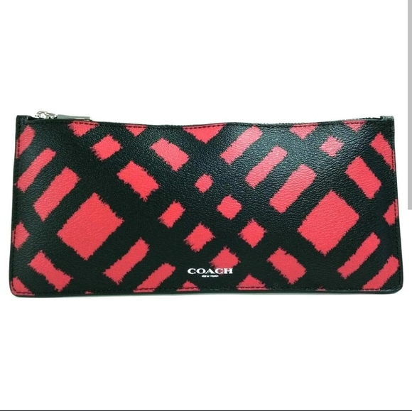 Coach Black and Red Patterned Clutch - Picture 1 of 9